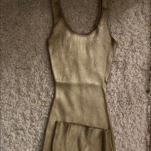 Gold midi dress
